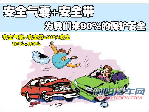 安全气囊+安全带 为我们来90%的保护安全