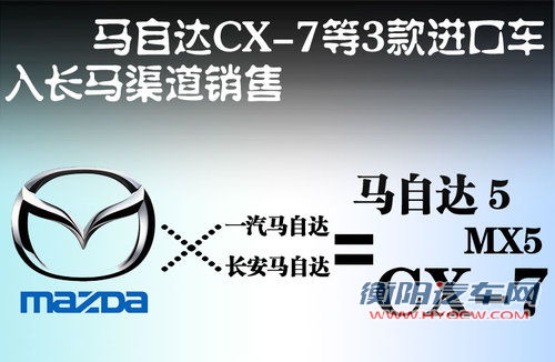 马自达CX-7等3款进口车 入长马渠道销售