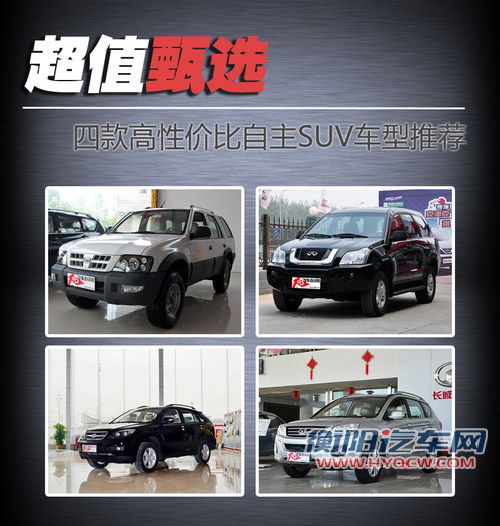 超值甄选 四款高性价比自主SUV车型推荐