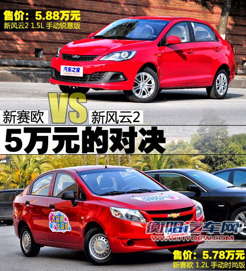 5万元的对决！新赛欧全面对比新风云2